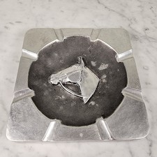 Large Vintage Bruce Fox Signed Cast Aluminum Horse Head Ashtray 9.75&rdquo; 1960s MCM