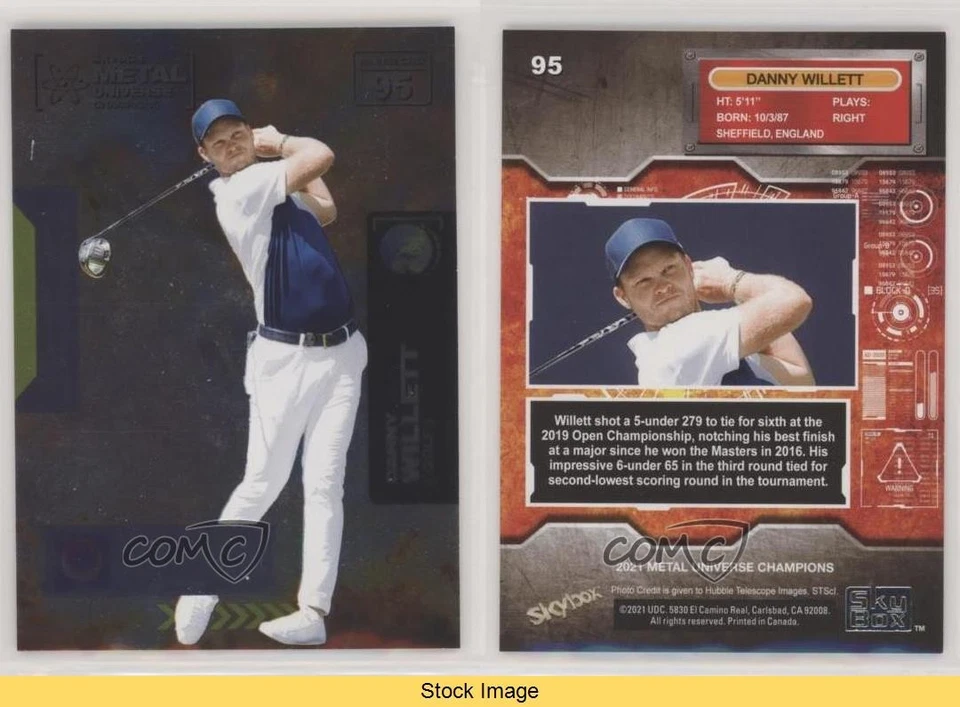 2021 Skybox Metal Universe Champions Danny Willett #95 Rookie RC READ - Image 3 of 3