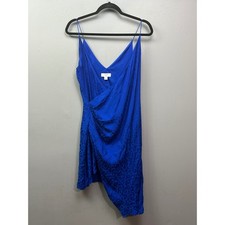 Cushnie for Target Dress Womens 4 Blue Leopard Jacquard Wrap Asymmetrical M