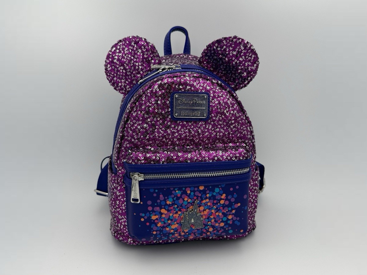 Loungefly Disney Disneyland‎ Paris 30th Anniversary Purple Sequin Mini Backpack Loungefly Disneyland Paris 30th Anniversary Purple Sequin  main image 4