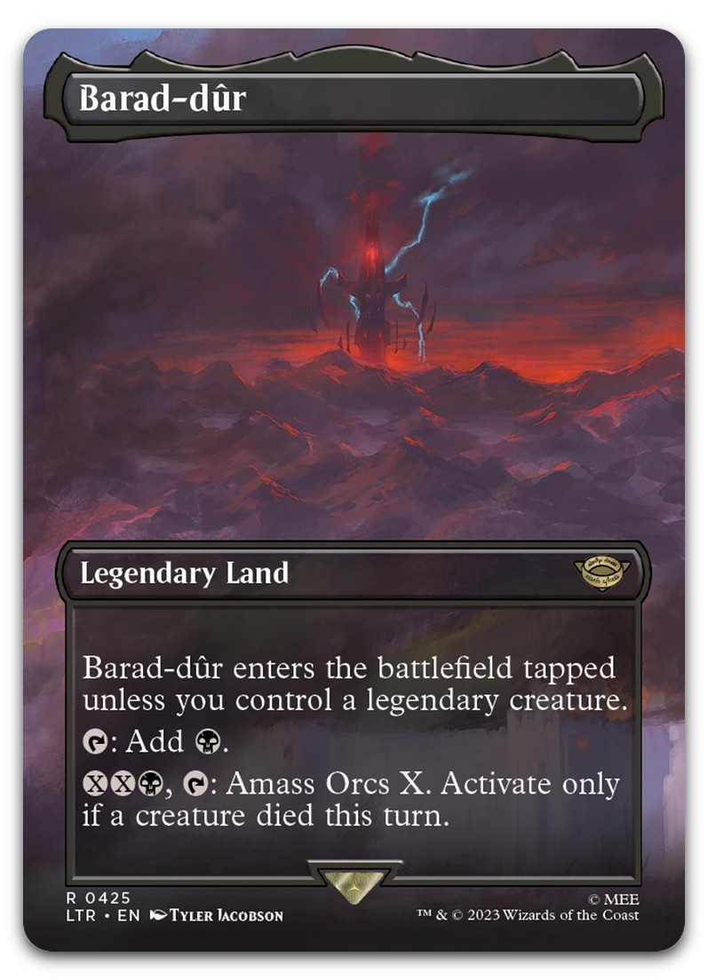 Barad-dur (0425) (Borderless) #425 (NM) Lord of the Rings LTR Magic MTG
