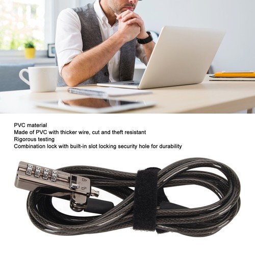 Laptop Lock 4 Digit Cipher Computer Security Cable With Lock For CB - Afbeelding 19 van 22
