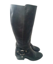 Frye Carson Harness Boots Women's Size 9 M Western Tall Black Leather  3470838