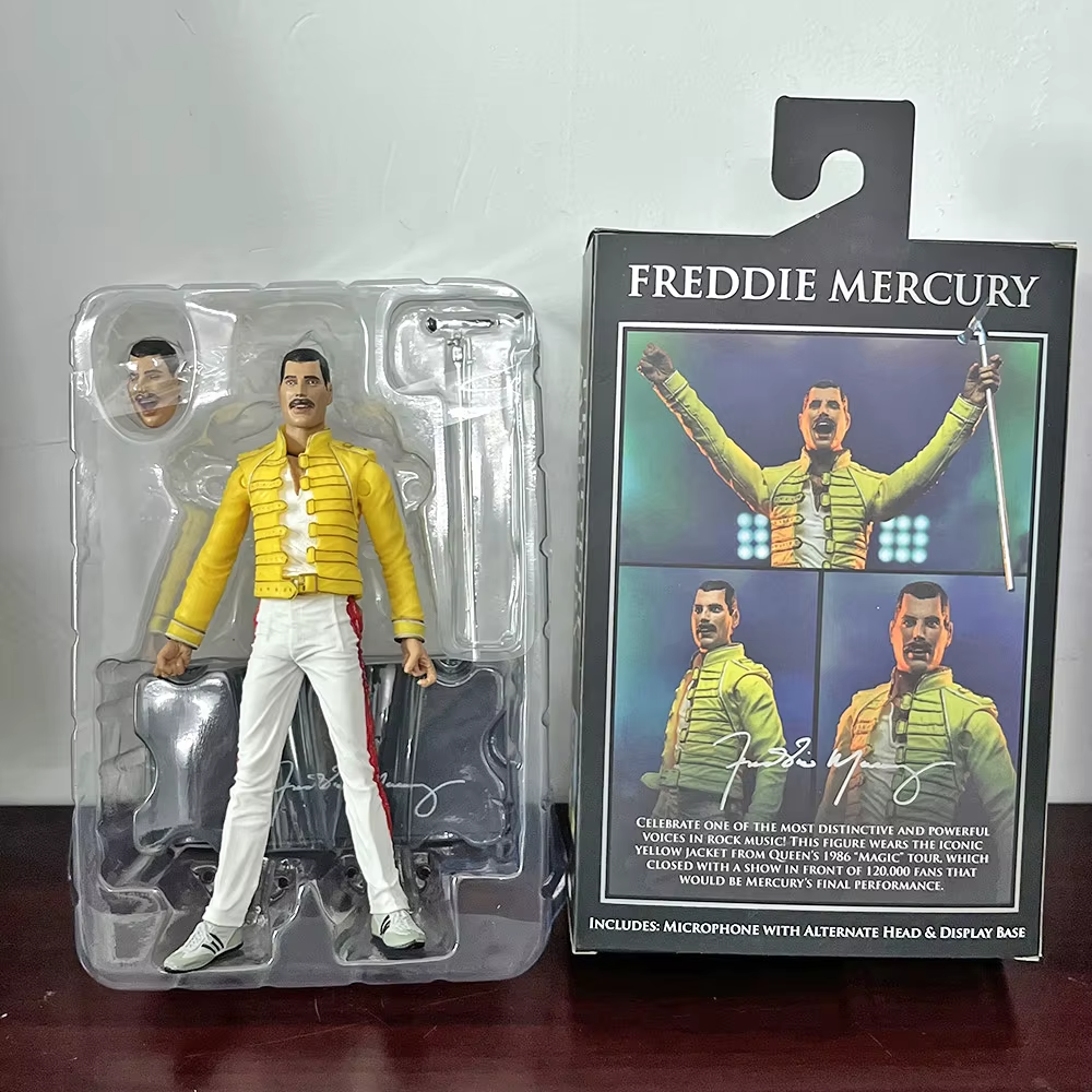 Queen Freddie Mercury Yellow Jacket Action Figure 7” Wembley