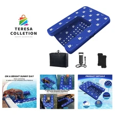 Inflatable Dock Platform, Dog Boat Ramp Floating Non-Slip Oxford and PVC Wate...