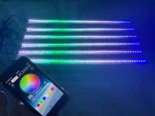 6PCS 4FT Double Row LED Dream Color CHASING Light Strips for Fender APP + Remote