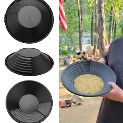 Turbo Pan Kunststoff Goldpfanne Fossick groß 38 cm schwarz Prospektion Gold Edelsteinwaschenღ