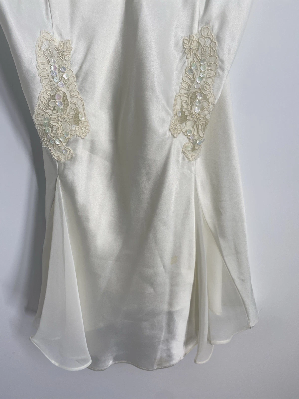 UNDERCOVER Abito donna Victoria Secret perline slip taglia grande bianco fata Y2K 357