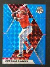 2021 Panini Mosaic #168 Eugenio Suarez Cincinnati Reds Fluorescent Blue /15