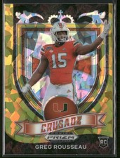 2021 Panini Prizm Draft Picks Collegiate #179 Greg Rousseau Gold Ice