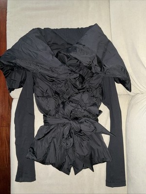 EUC Lululemon Down To The Studio Black Wrap Belt Puffer Jacket Coat Size 6 Rare
