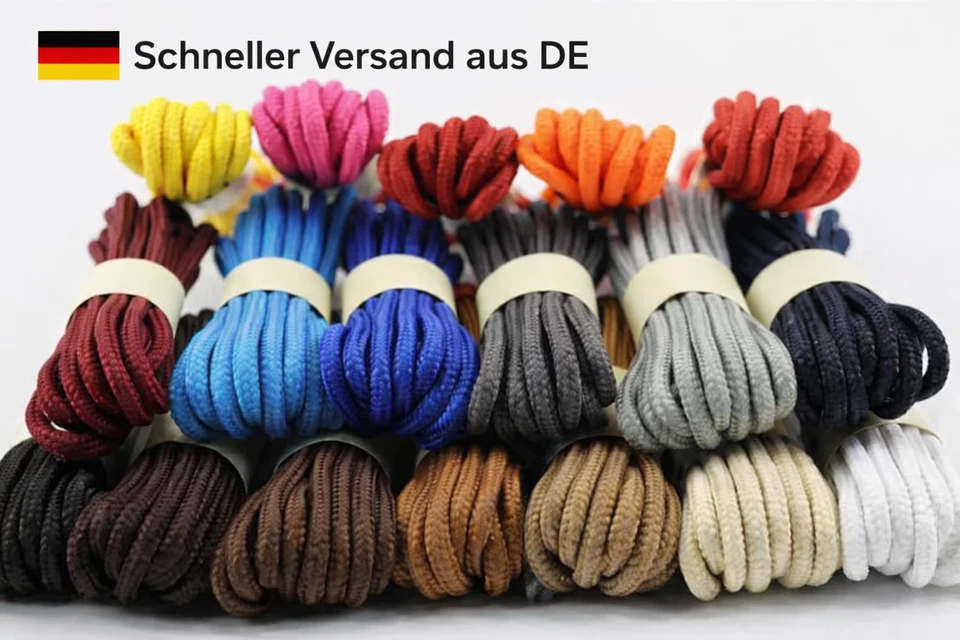 Schnürsenkel Schuhband Laces rund Schuhe Boots 22 Farben L 120cm, 150cm x 4mm  - Bild 1 von 1
