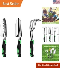 3-Piece Heavy Duty Aluminum Gardening Kit with Ergonomic Handles - Perfect Gift