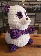 Crochet Panda Bear 7" Tall W/ Big Bottom Handmade Amigurumi Gift Chenille