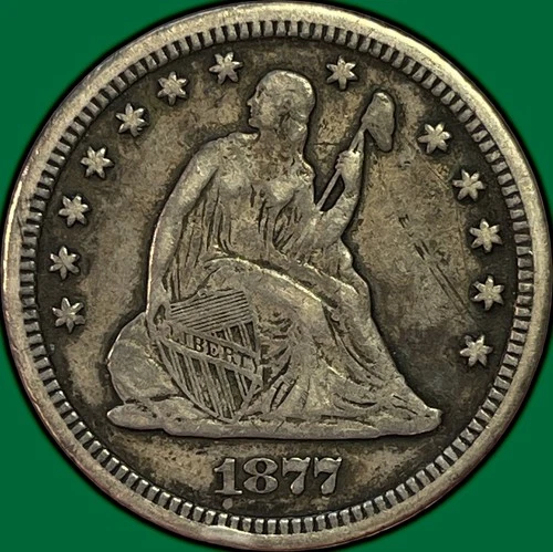 1877-CC Seated Liberty Quarter — photo from another recent sale