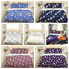 3D Space Planet Rocket Star Pattern Quilt Cover Duvet Cover Comforter set