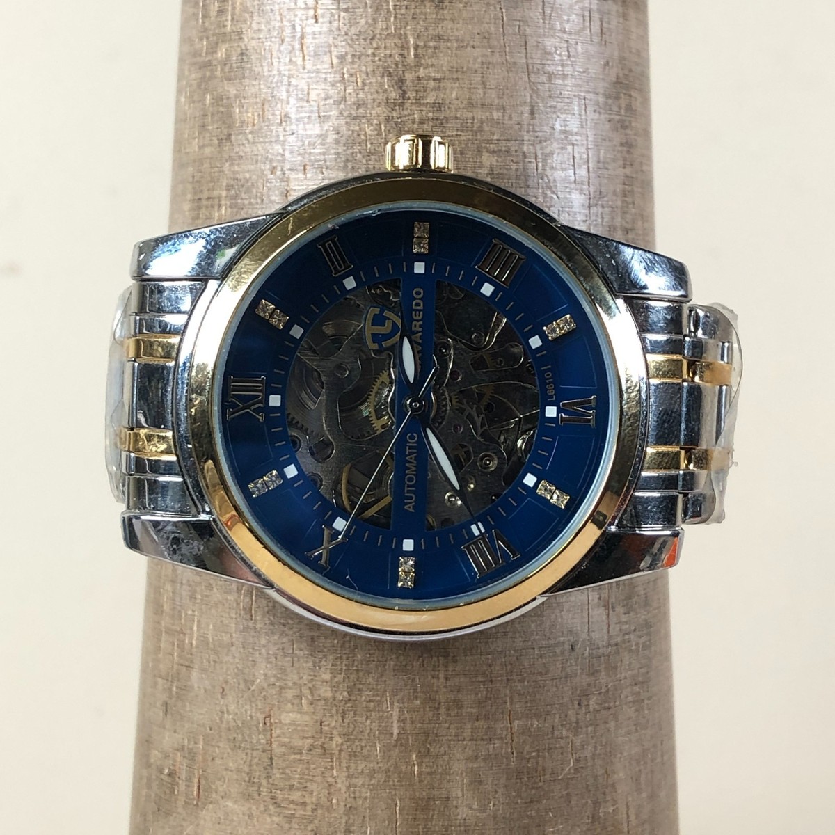 LAVAREDOメンズ時計 Lavaredo Men L6610 Fashion Skeleton Dial Two Tone Automatic 41mm
