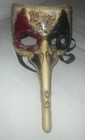Vintage Venetian Hand Painted Plague Doctor Masquerade Mask Venezia Italy