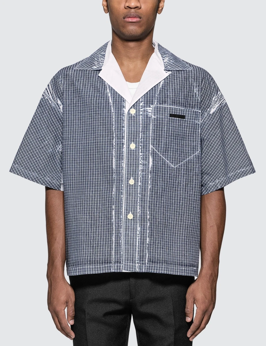 PRADA Cotton Short Sleeve Casual Button-Down Shirts for Men for