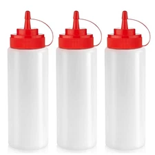 12 oz Condiment Squeeze Bottles for Sauces - Leak Proof Oil, Syrup, Dressing ...