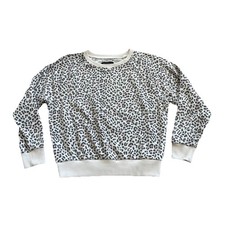 Victoria s Secret Leopard Print Cropped Sweatshirt Women s Small Cream Pink
