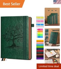 Vintage Leather Journal - 300 Page Lined Journal Notebook with Numbered Pages...