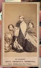 Civil War-era CDV,  Slave Children from New Orleans, Chas Paxson, NY