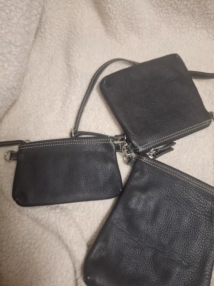 Juego de 3 carteras de cuero Levenger.  Foto 3 de 4