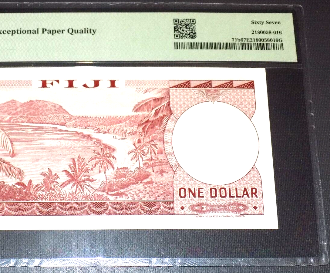 PMG FIJI 1 DOLLAR 1974 Pick# 71b 67 EPQ SUPERB GEM UNC Fijian