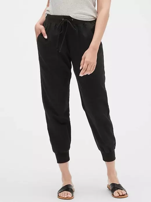 Gap Factory Drawstring Joggers in Twill Washwell Black NWT
