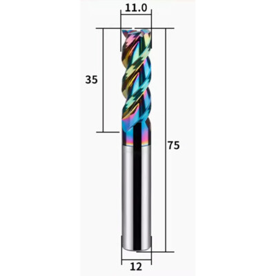 For Aluminum HRC55 Colorful Tungsten Steel Flat End Milling 1-20mm 3F CNC cutter