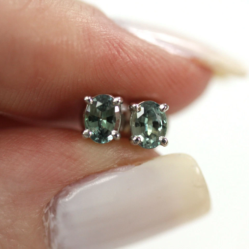 0.5 克拉天然真亚历山大石纯 14k 黄金单颗椭圆形耳钉 5 毫米 — 第 3/4 张图片