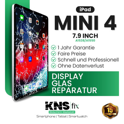 iPad Mini 4 7.9'' Display Reparatur   24h Glas Austausch   Versichert & Garantie