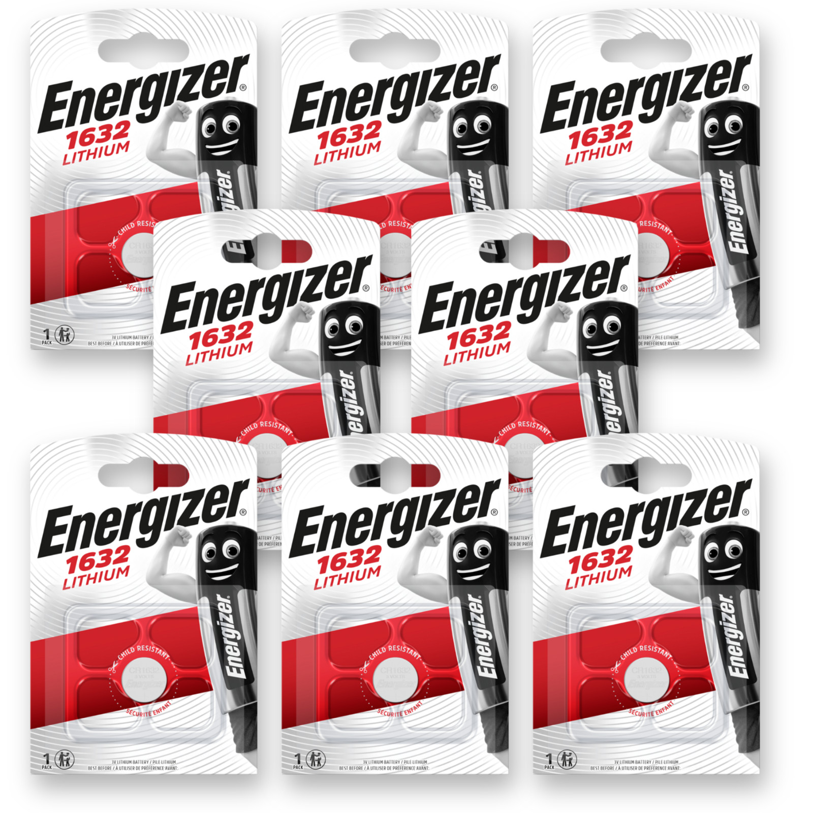 8x ENERGIZER 1632 Batteries CR1632 3V Lithium Coin Cell DL1632 *EXPIRY 08/2035*