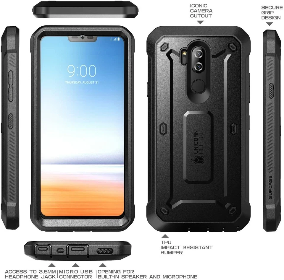 SUPCASE 适用于 LG G7 & LG G7 ThinQ 全机身屏幕外壳 坚固外壳 皮套 保护套 — 第 3/4 张图片