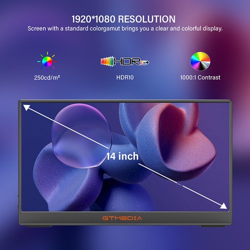 New 165Hz 60Hz Portable Monitor QHD 14" 15.6" 173" Gaming Laptop Screen Extender - Picture 49 of 64