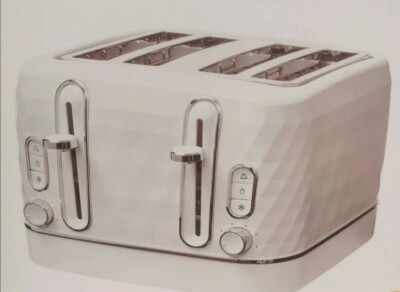 White Diamond Shade 4 Scheiben Brot Elektrischer Toaster Küche Büro Luxus Dekor 