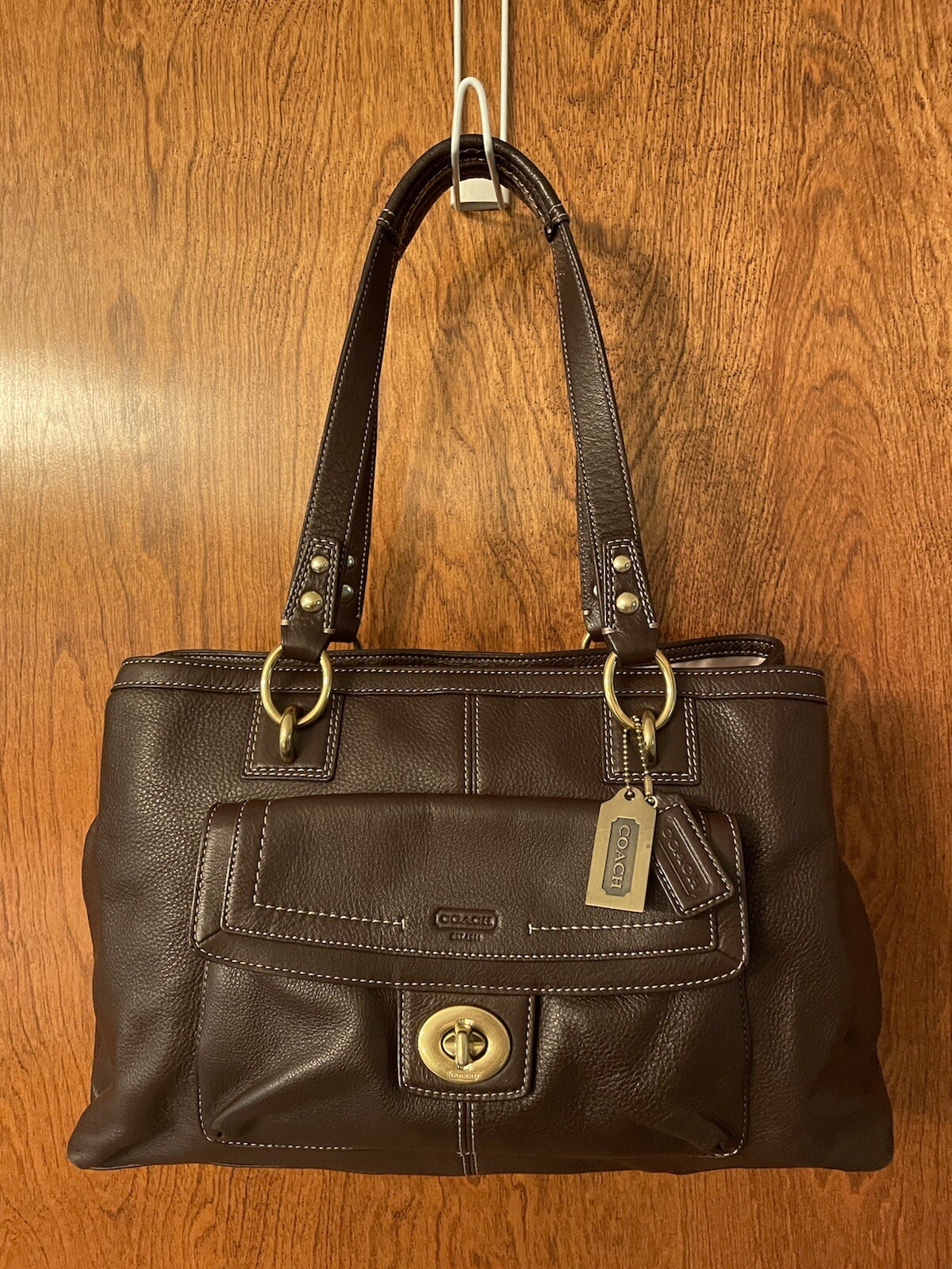 Coach Brown Leather Penelope Shoulder Bag Purse G1282… Gem