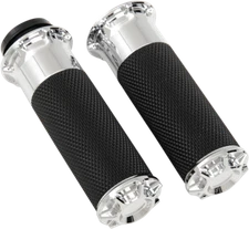 Arlen Ness Chrome Fusion Bevelled TBW Hand Grips For 08-19 Harley Touring FLHT