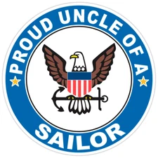 Proud Uncle of a Sailor U.S. Navy Round Bumper Sticker Military Vinyl Decal 5"