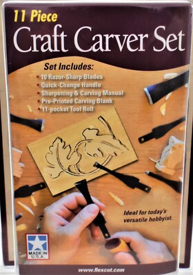 Flexcut Tool 11 Piece Craft Carver Set SK107 & Manual & Pouch New Blades USA