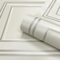Amara 3D HolzvertäFelung Strukturierte Vinyl Weiß & Silber 7388 Belgravia Tapete