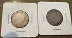 Lot of 2 - 1899 and 1902 Barber Quarters Silver