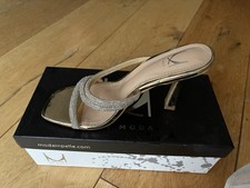Image of Brand New Moda In Pelle Gold Sandals Size 4