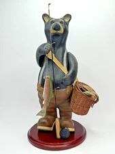 The Hadley Collection Bear Collectibles Fly Fisherman Statue Figurine