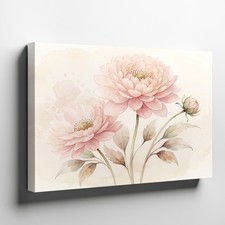 Soft Pink Flower Canvas Wall Art Botanical Floral Print Home Decor Painting