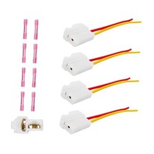 4Pack Universal Cooling Fan 2 Terminal Pigtail Plug Wire Harness Connector