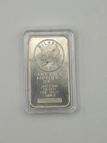 Sunshine Mint 1-oz Silver Bar .999 Fine Mint Mark SI  1 Troy oz Silver Eagle