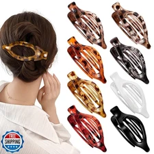 Obeoby 8 PCS Flat Hair Clips for Women, French Duckbill Flat Claw