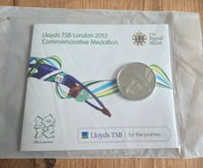 Royal Mint London 2012 Olympic Medallion/Coin Lloyds TSB *Still Sealed* RARE!